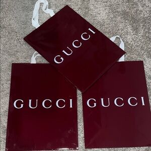 Gucci Deep Red Shopping Bags